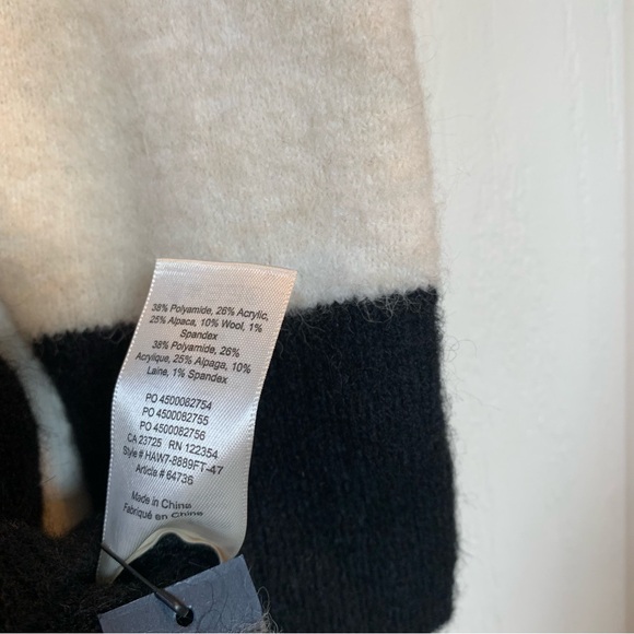 BNWT Aritzia Wilfred Cream Grey Black Cipriana Alpaca Wool Blend Sweater Dress - Picture 13 of 14